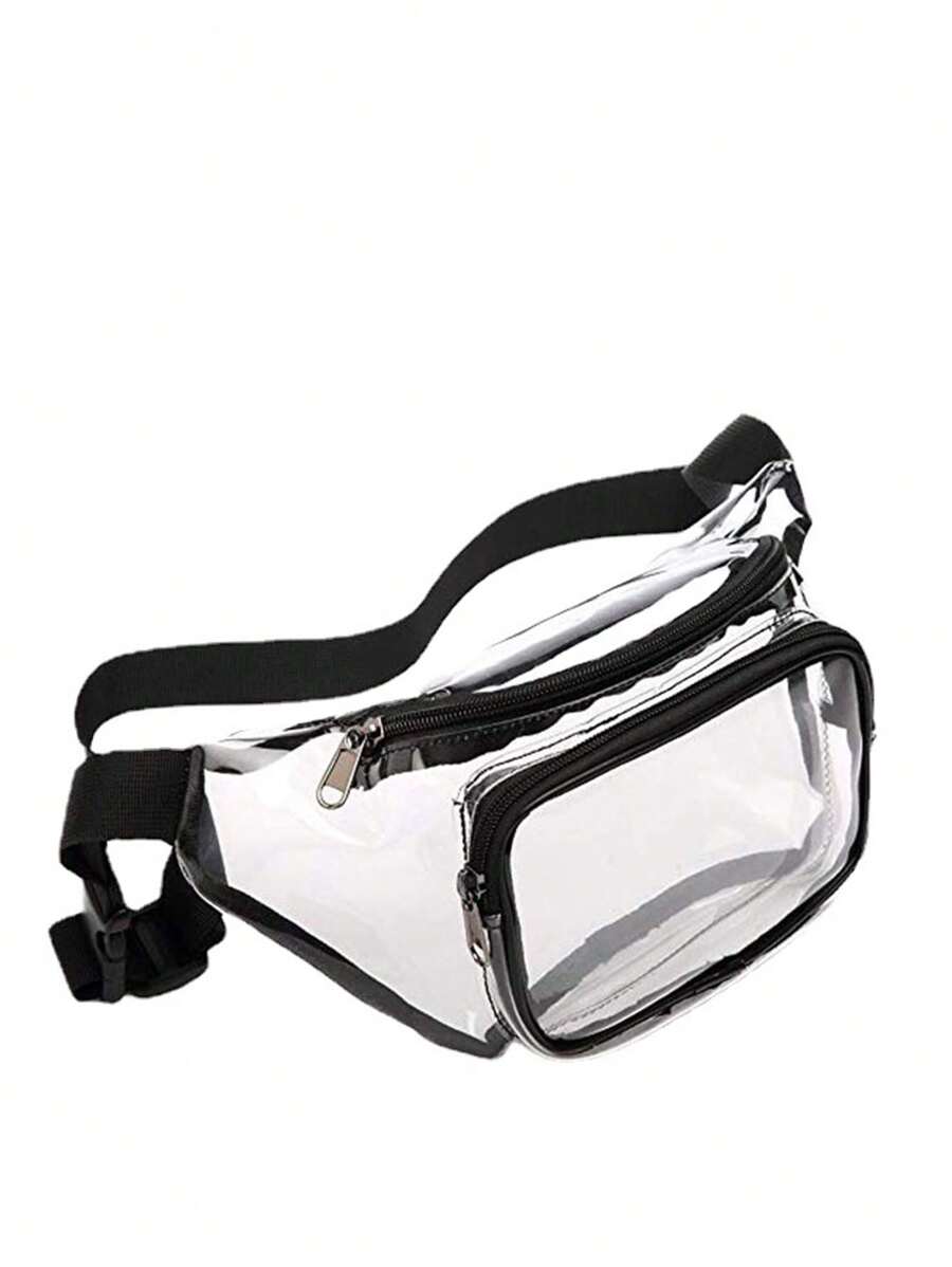 Túi thắt lưng trung bình Thiết kế rõ ràng Không thấm nước - Đen và trắng - Xem 1