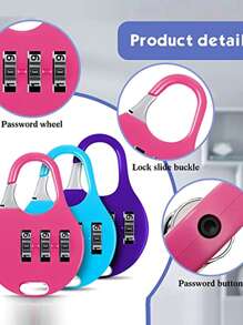 Khóa số 3 chữ số Khóa mã Khóa số mini Khóa số có thể đặt lại Chất liệu nhựa nhỏ Khóa số quay số nhẹ Khóa an ninh du lịch Khóa hành lý cho hành lý Ba lô Tủ đựng đồ tập thể dục - màu đen - Xem 2