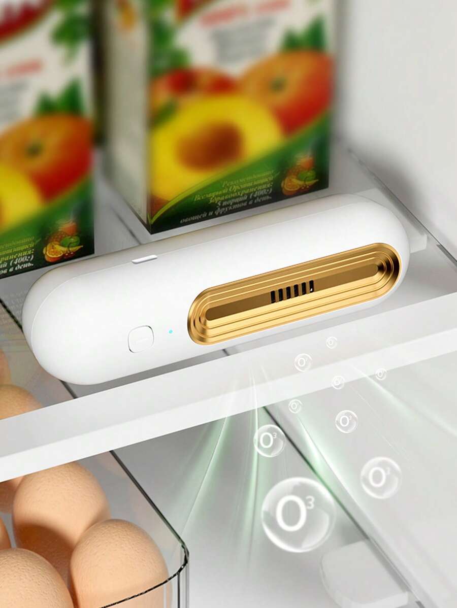 1 pieza Desodorante de refrigerador usb recargable ABS aire moderno de dos tonos para casa - Blanco - Ver 1