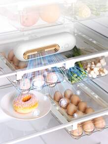 1 pieza Desodorante de refrigerador usb recargable ABS aire moderno de dos tonos para casa - Blanco - Ver 2