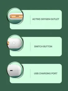 1 pieza Desodorante de refrigerador usb recargable ABS aire moderno de dos tonos para casa - Blanco - Ver 4