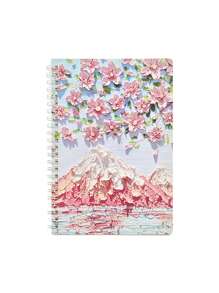 1pc Flower Pattern Spiral Notebook, Creative Portable Multi-purpose Journal Notebook For School, Student, Office - Multicolor - View 5