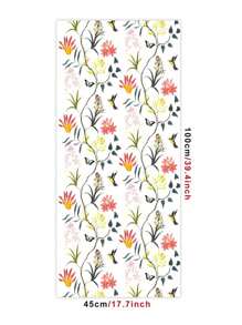 1pc Floral Pattern Wall Paper, Cottagecore PVC Self Adhesive Furniture Renovation Sticker For Home Decor - Multicolor - View 6