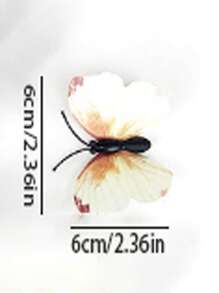 12 piezas Arte de pared con mariposa 3D PVC simulación con mariposa para casa adorno - Multicolor - Ver 3