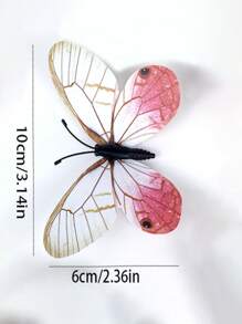 12 piezas Arte de pared con mariposa 3D PVC simulación con mariposa para casa adorno - Multicolor - Ver 7