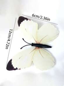 12 piezas Arte de pared con mariposa 3D PVC simulación con mariposa para casa adorno - Multicolor - Ver 8