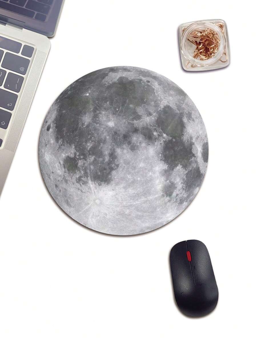 1入組月紋圓形橡膠鼠標墊 - 彩色 - 查看 1