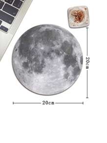 1入組月紋圓形橡膠鼠標墊 - 彩色 - 查看 3