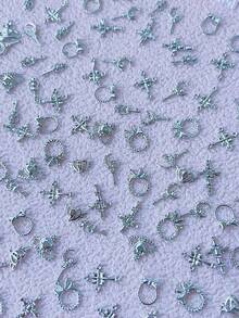 10 件银色金属美甲饰品 - 彩色 - 查看 2