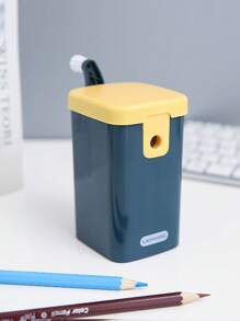 1入組雙色手動鉛筆簡約風多用途基本款卷筆刀適用於辦公室 - 藍色 - 查看 1