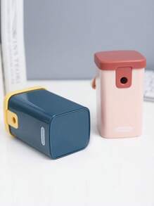 1入組雙色手動鉛筆簡約風多用途基本款卷筆刀適用於辦公室 - 藍色 - 查看 5