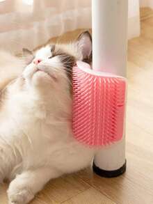 1pc Plastic Table Corner Pet Hair Rubbing Tool For Dogs And Cats - Pink - View 1