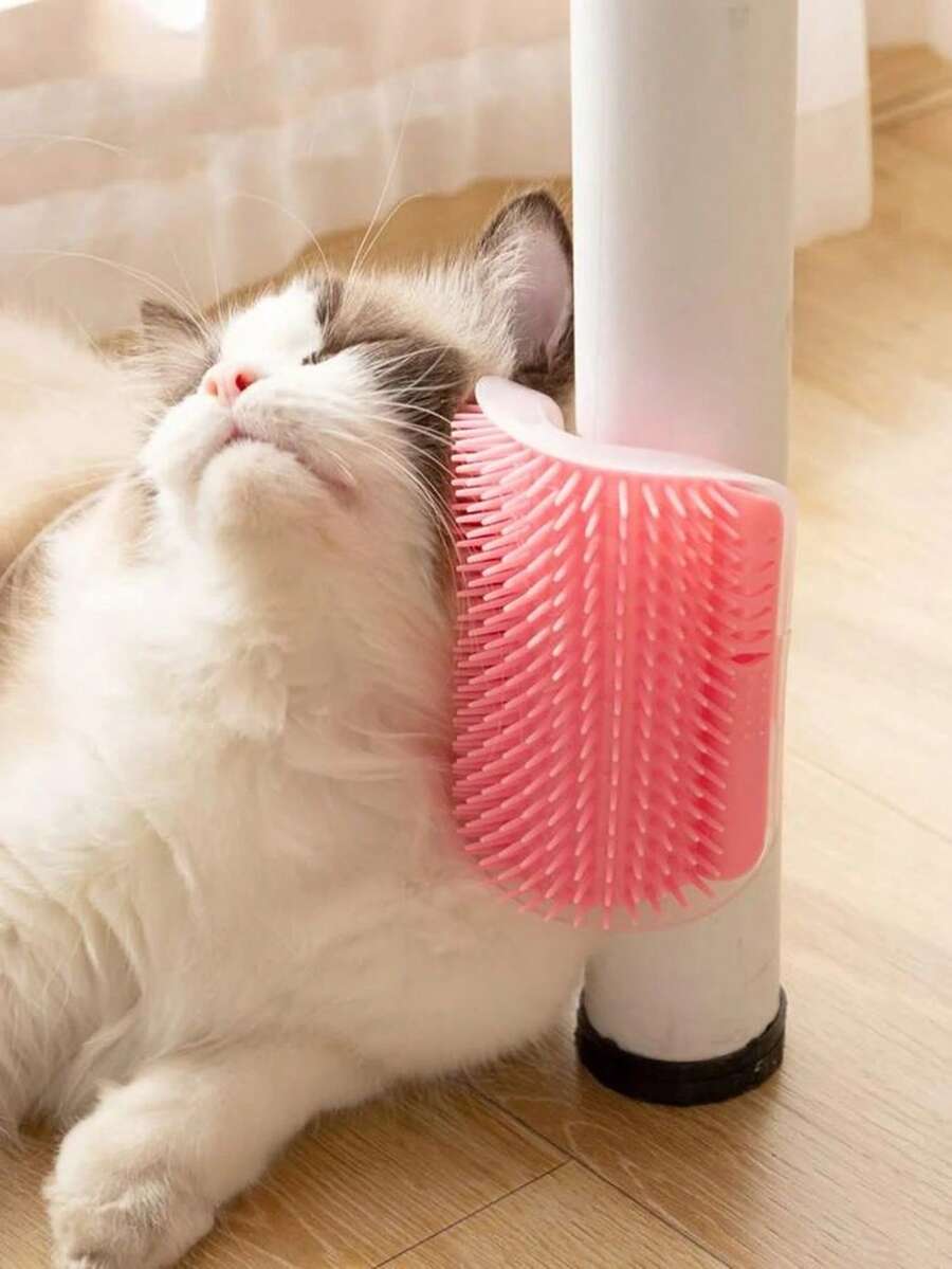 1pc Plastic Table Corner Pet Hair Rubbing Tool For Dogs And Cats - Pink - View 1