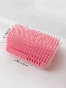 1pc Plastic Table Corner Pet Hair Rubbing Tool For Dogs And Cats - Pink - View 2