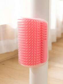 1pc Plastic Table Corner Pet Hair Rubbing Tool For Dogs And Cats - Pink - View 5