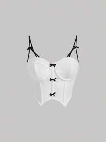 SHEIN MOD Top de tirantes con lazo delantero - Blanco - Ver 1