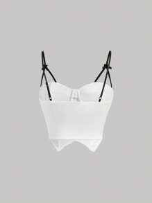 SHEIN MOD Top de tirantes con lazo delantero - Blanco - Ver 2
