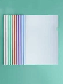 10 cái Clip thanh vẽ màu hỗn hợp, Thư mục tệp chống nước đơn giản cho sách, bảo vệ tệp - Nhiều màu - Xem 2