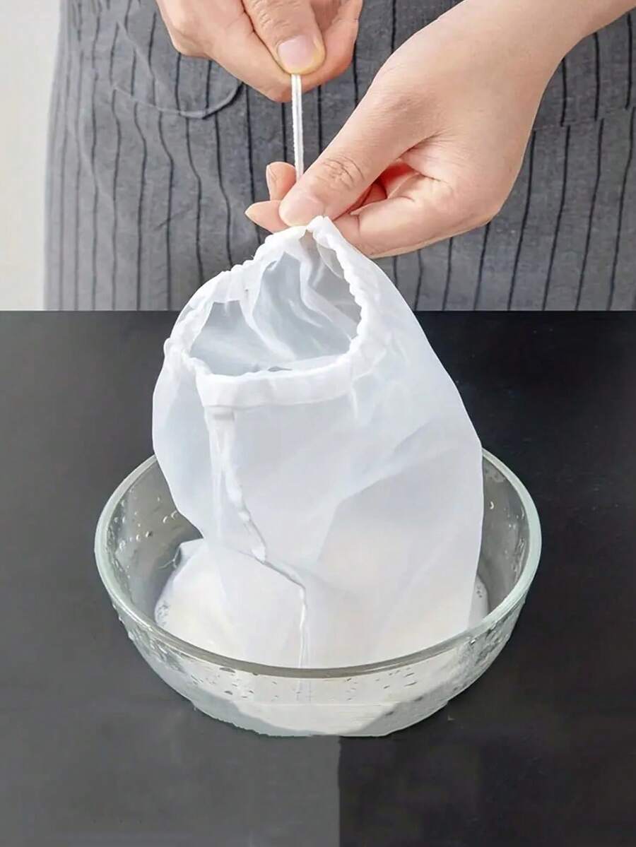 10pcs Kitchen Straining Bags, Fine Mesh Cheesecloth Bags, Soy Milk Strainer, Food Strainer Bags - White - View 1