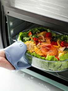 2pcs/set Anti-scalding TPR Finger Clip, Cute Blue Hippo Design Non-slip Pot Handle Clip For Kitchen - Blue - View 1