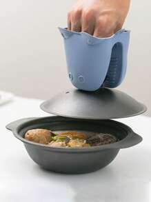 2pcs/set Anti-scalding TPR Finger Clip, Cute Blue Hippo Design Non-slip Pot Handle Clip For Kitchen - Blue - View 2