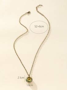 Hợp Kim Thời Gian Cổ Điển Đá Quý Hình Hoa Hướng Dương Mặt Dây Chuyền Vòng Cổ - Nhiều màu - Xem 3