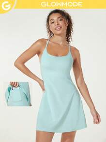 GLOWMODE 隱藏式口袋實色運動連衣裙
