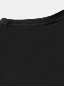 ROMWE MEN Street Life 男士字母人物圖案T恤 - 黑色 - 查看 3