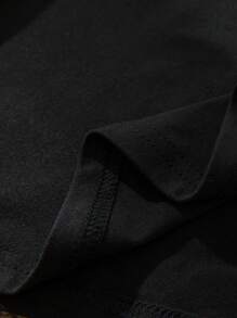 ROMWE MEN Street Life 男士字母人物圖案T恤 - 黑色 - 查看 7