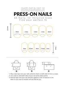 用萬聖節24入組短橢圓形蜘蛛網橙色印花假指甲和1張膠帶和1入組指甲銼打造迷人魅力 - 亮橙色 - 查看 4