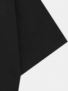 ROMWE MEN Guys Letter & Cartoon Graphic Tee - Black - View 4