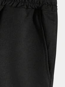 ROMWE MEN Prep 男士字母印花條紋修飾束口腰短褲