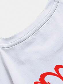 ROMWE MEN Street Life Bộ hai mảnh Nam Dây kéo Túi Thắt nơ trước Slogan Giải trí - Đen và trắng - Xem 4