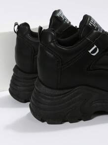 Thick Sole Casual Platform Sneakers For Women, Fashion Versatile Wedge Heel Sports Shoes