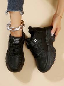 Thick Sole Casual Platform Sneakers For Women, Fashion Versatile Wedge Heel Sports Shoes