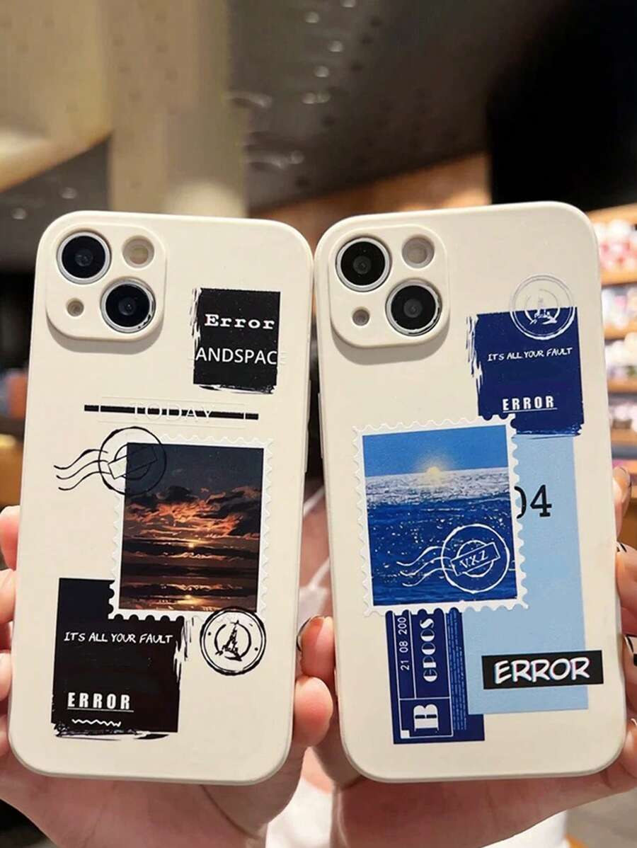 Bộ 2 ốp lưng điện thoại chống rơi họa tiết phong cảnh, tương thích với iPhone 15/15Pro/15Plus/15Promax, phiên bản quốc tế, không phải phiên bản nội địa.