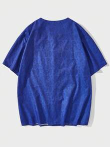 ROMWE MEN Street Life Guys Paisley Graphic Shirt - Blue - View 2