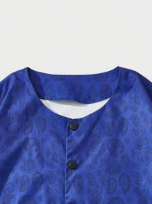 ROMWE MEN Street Life Guys Paisley Graphic Shirt - Blue - View 3