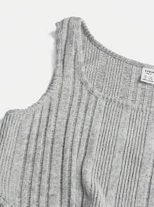 SHEIN Teen Girls Twist Front Wrap Hem Tank Dress - Light Grey - View 4