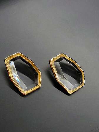 1 par Pendientes de tachuela de moda acrílico transparente con personalizado diseño