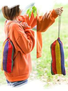 件戶外花園露營吊床，帶樹帶，可懸掛，耐用且便攜式吊床可承受 450 磅的重量，並配有旅行袋。非常適合室外/室內庭院、後院和露營 - 藍色 - 查看 5