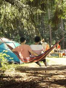 件戶外花園露營吊床，帶樹帶，可懸掛，耐用且便攜式吊床可承受 450 磅的重量，並配有旅行袋。非常適合室外/室內庭院、後院和露營 - 藍色 - 查看 6