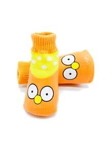 4 piezas Calcetines para mascotas con diseño de dibujos animados para perros con gatos - Multicolor - Ver 2