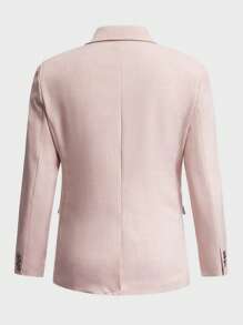 Manfinity NiteLyfe Hombres unicolor Blazer & Pantalones de traje Set - Rosa Pálido - Ver 7