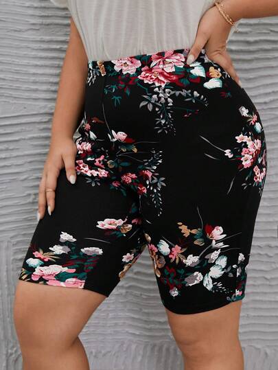 SHEIN LUNE 大碼印花騎行褲