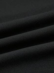 SHEIN ICON Contrast Mesh Asymmetrical Hem Halter Neck Backless Bodycon Dress - Black - View 4