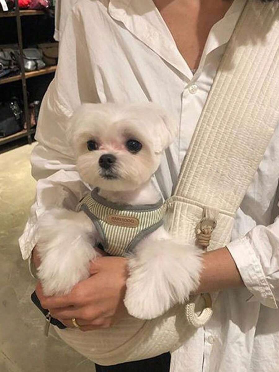 1pc Portable Pet Carrier Bag For Dogs And Cats - Beige - View 1