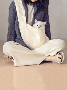 1pc Portable Pet Carrier Bag For Dogs And Cats - Beige - View 2