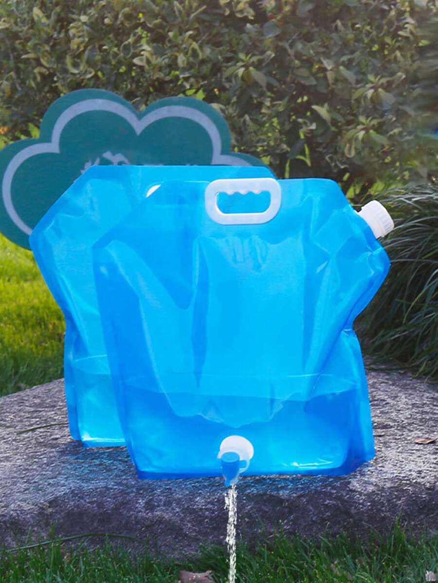 1入組戶外便攜水包旅遊野營遠足大容量可折疊水收納袋 - 藍色 - 查看 1
