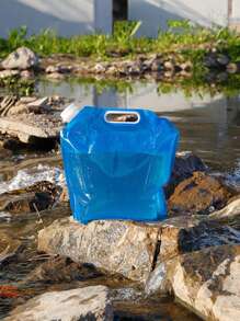 1入組戶外便攜水包旅遊野營遠足大容量可折疊水收納袋 - 藍色 - 查看 5